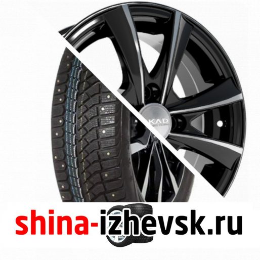 Колесо в сборе Viatti Brina Nordico (V-522) 205/65 R15 T 94 + СКАД Мальта 6xR15 4×100 ET48 DIA54.1 Черный глянцевый с полированной лицевой поверхностью в Ижевске